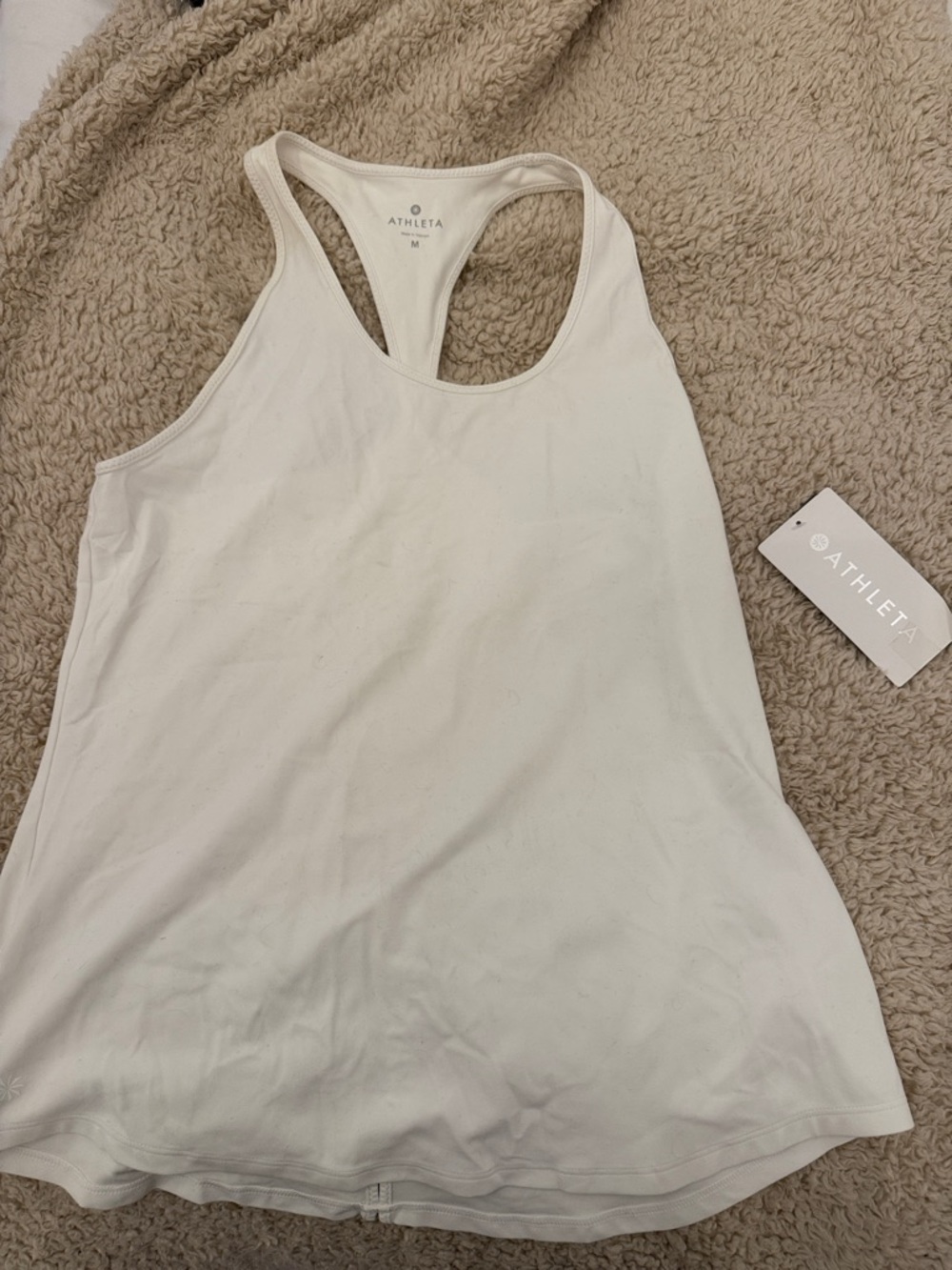 Athleta White Racerback Performance Tank
